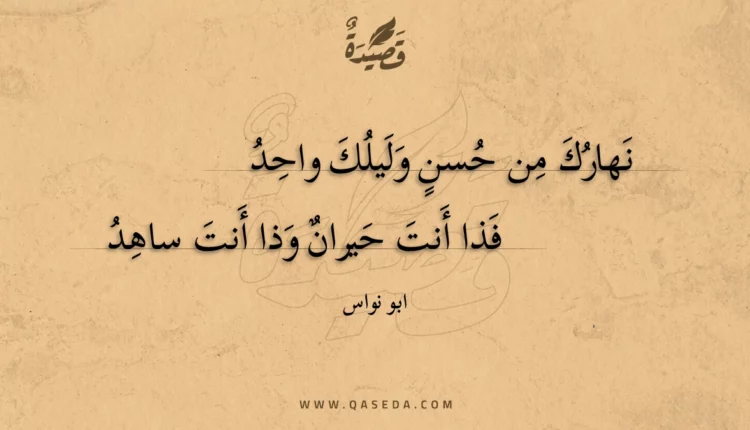 قصيدة نهارك من حسن وليلك واحد