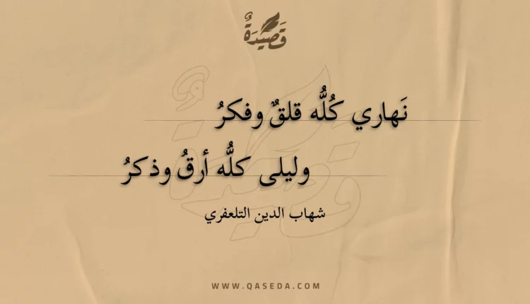 قصيدة نهاري كله قلق وفكر