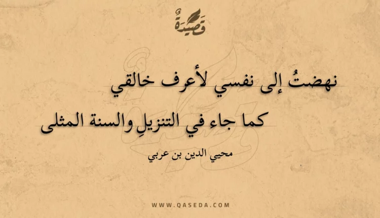 قصيدة نهضت إلى نفسي لأعرف خالقي