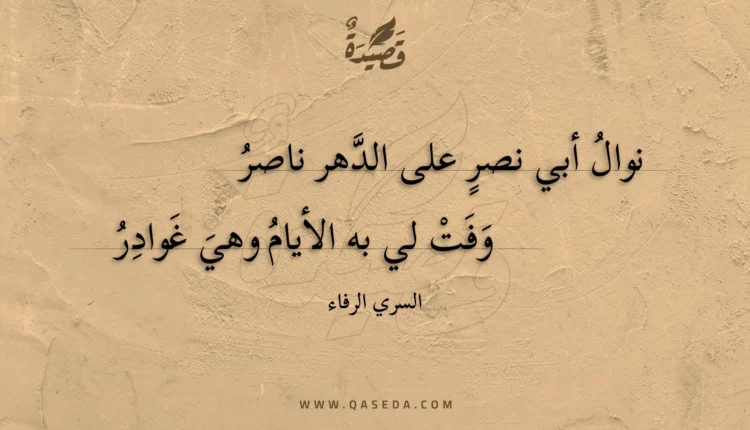 قصيدة نوال أبي نصر على الدهر ناصر