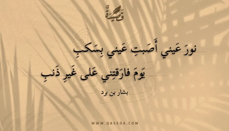 قصيدة نور عيني أصبت عيني بسكب