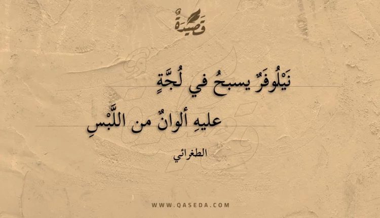 قصيدة نيلوفر يسبح في لجة