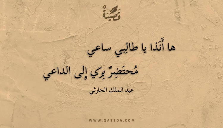 قصيدة ها أنذا يا طالبي ساعي