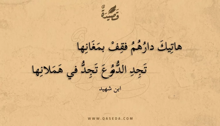 قصيدة هاتيك دارهم فقف بمغانها