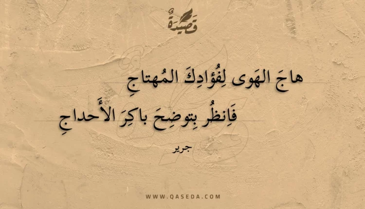قصيدة هاج الهوى لفؤادك المهتاج