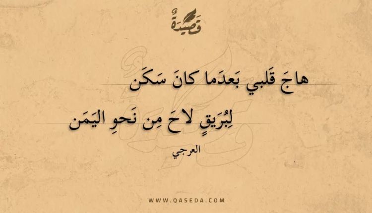 قصيدة هاج قلبي بعدما كان سكن