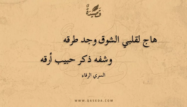 قصيدة هاج لقلبي الشوق وجد طرقه