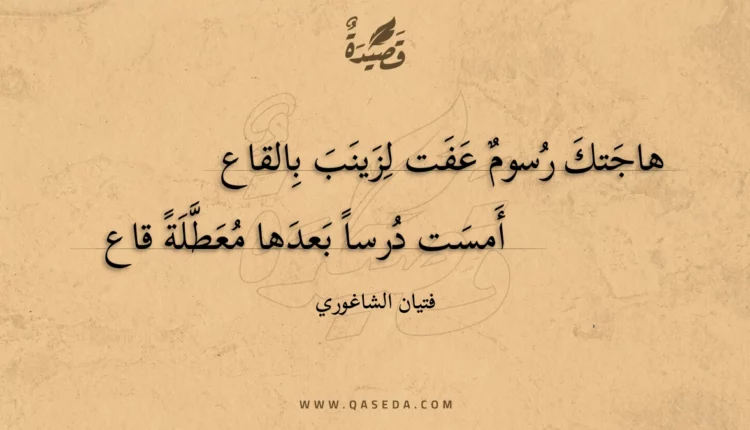 قصيدة هاجتك رسوم عفت لزينب بالقاع