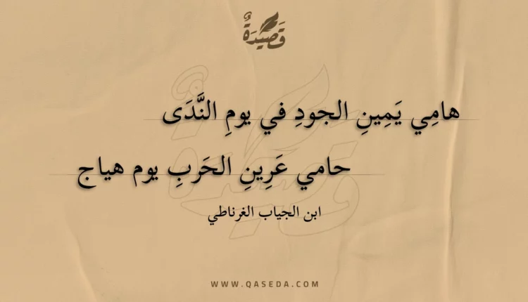 قصيدة هامي يمين الجود في يوم الندى حامي