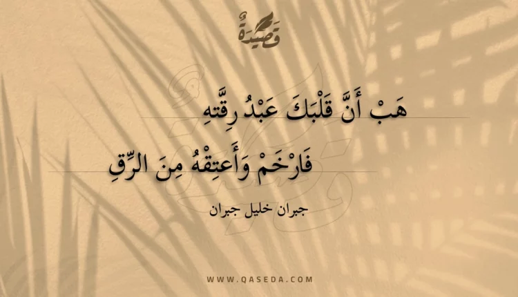 قصيدة هب أن قلبك عبد رقته