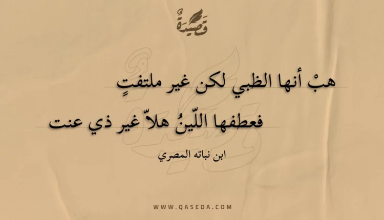 قصيدة هب أنها الظبي لكن غير ملتفت
