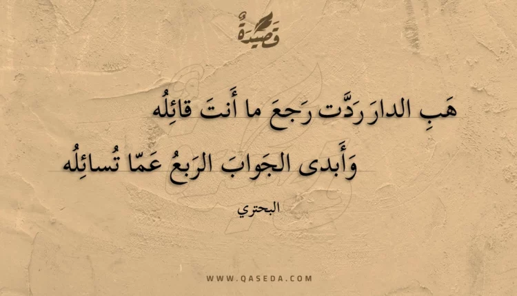 قصيدة هب الدار ردت رجع ما أنت قائله