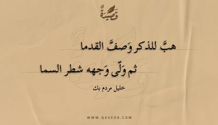 قصيدة هب للذكر وصف القدما