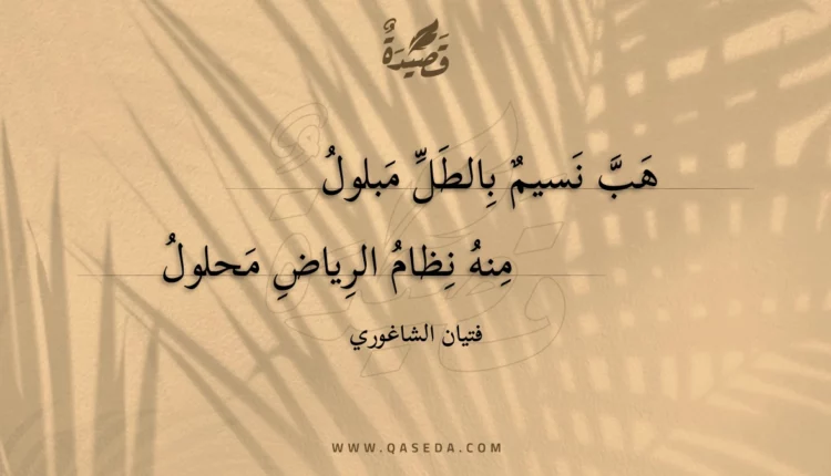 قصيدة هب نسيم بالطل مبلول