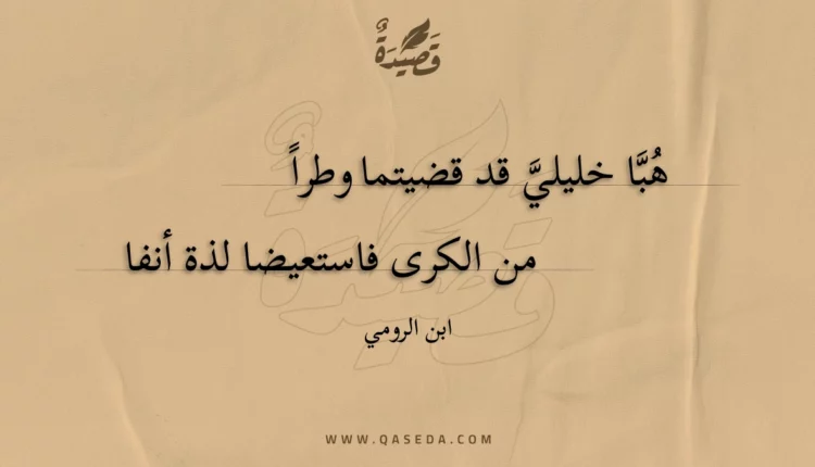 قصيدة هبا خليلي قد قضيتما وطرا