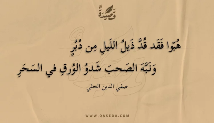 قصيدة هبوا فقد قد ذيل الليل من دبر