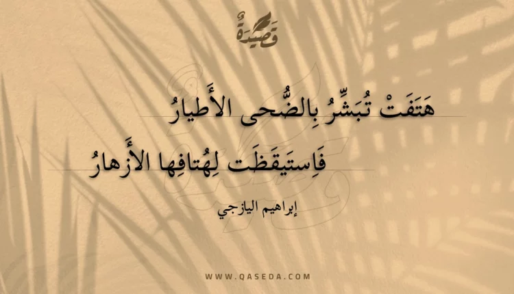 قصيدة هتفت تبشر بالضحى الأطيار