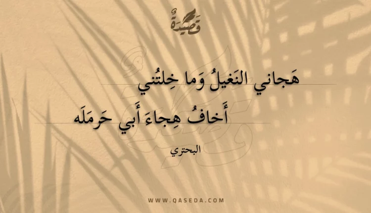 قصيدة هجاني النغيل وما خلتني