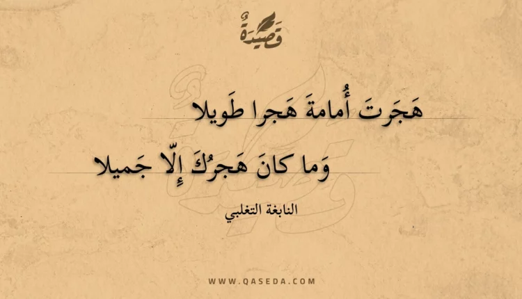 قصيدة هجرت أمامة هجرا طويلا