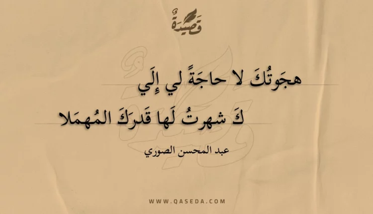 قصيدة هجوتك لا حاجة لي إلي