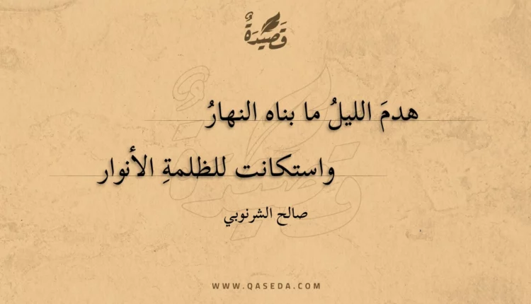 قصيدة هدم الليل ما بناه النهار