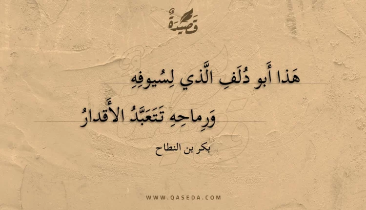 قصيدة هذا أبو دلف الذي لسيوفه