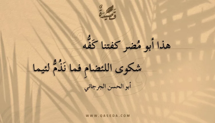 قصيدة هذا أبو مضر كفتنا كفه