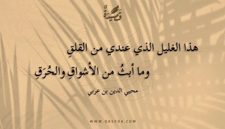 قصيدة هذا الغليل الذي عندي من القلق