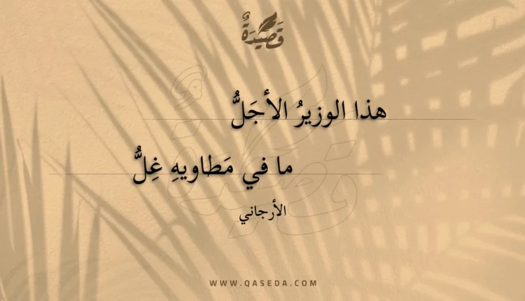 قصيدة هذا الوزير الأجل