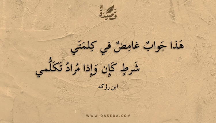 قصيدة هذا جواب غامض في كلمتي