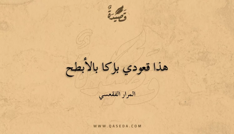 قصيدة هذا قعودي باركا بالأبطح