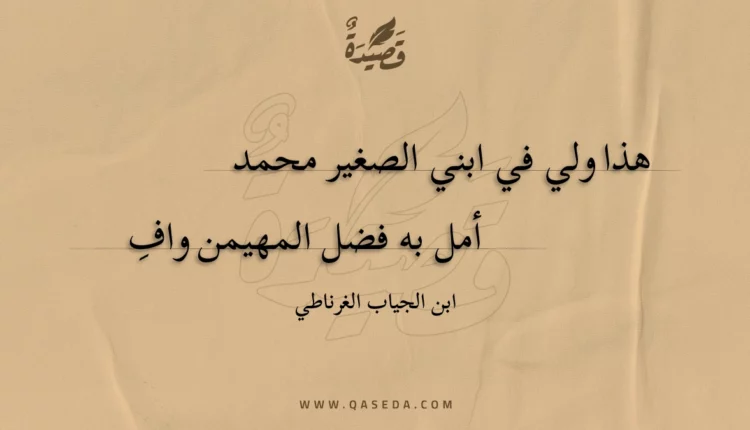 قصيدة هذا ولي في ابني الصغير محمد