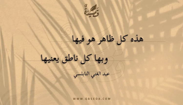 قصيدة هذه كل ظاهر هو فيها