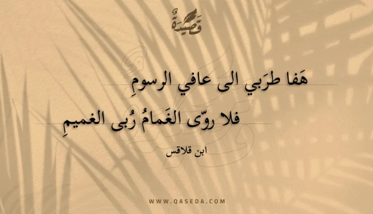 قصيدة هفا طربي الى عافي الرسوم