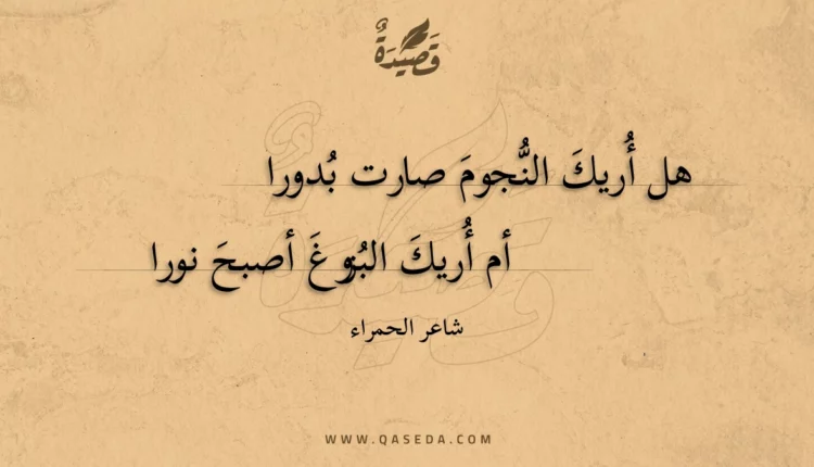 قصيدة هل أريك النجوم صارت بدورا