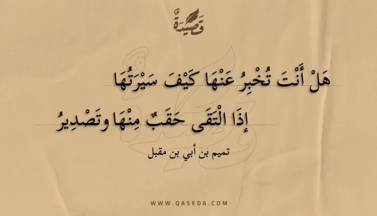 قصيدة هل أنت تخبر عنها كيف سيرتها