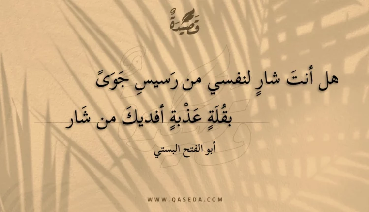 قصيدة هل أنت شار لنفسي من رسيس جوى