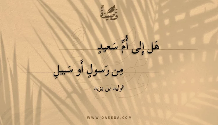 قصيدة هل إلى أم سعيد