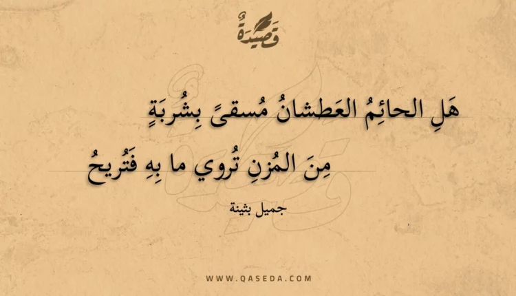 قصيدة هل الحائم العطشان مسقى بشربة