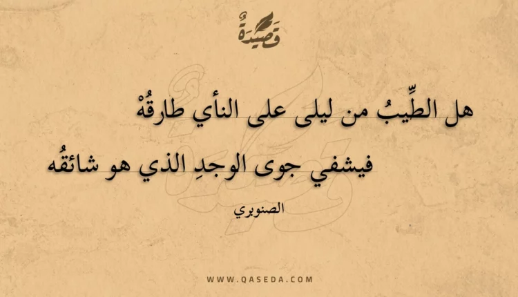 قصيدة هل الطيب من ليلى على النأي طارقه