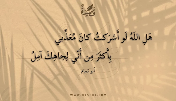 قصيدة هل الله لو أشركت كان معذبي
