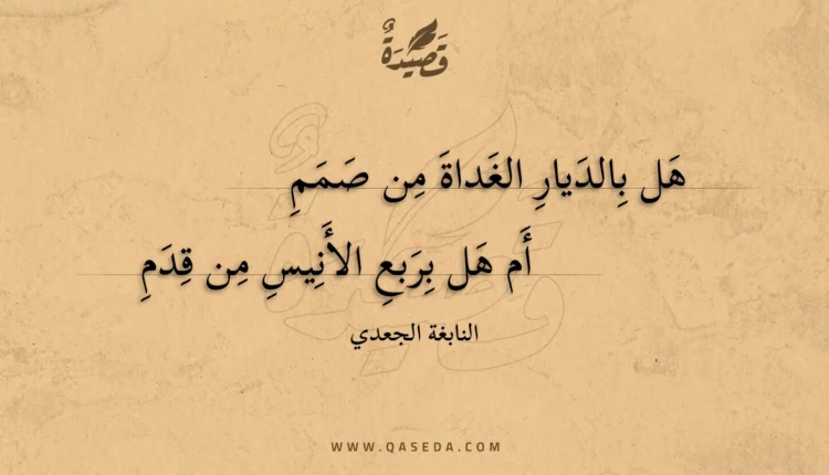 قصيدة هل بالديار الغداة من صمم