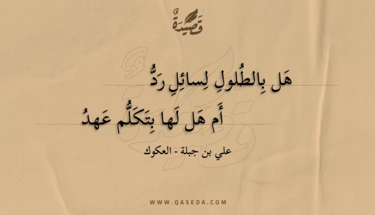 قصيدة هل بالطلول لسائل رد