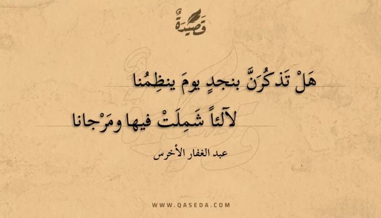 قصيدة هل تذكرن بنجد يوم ينظمنا