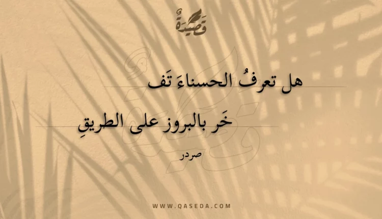 قصيدة هل تعرف الحسناء تفخر