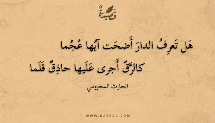 قصيدة هل تعرف الدار أضحت آيها عجما