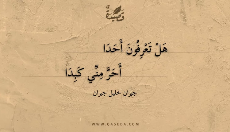 قصيدة هل تعرفون أحدا