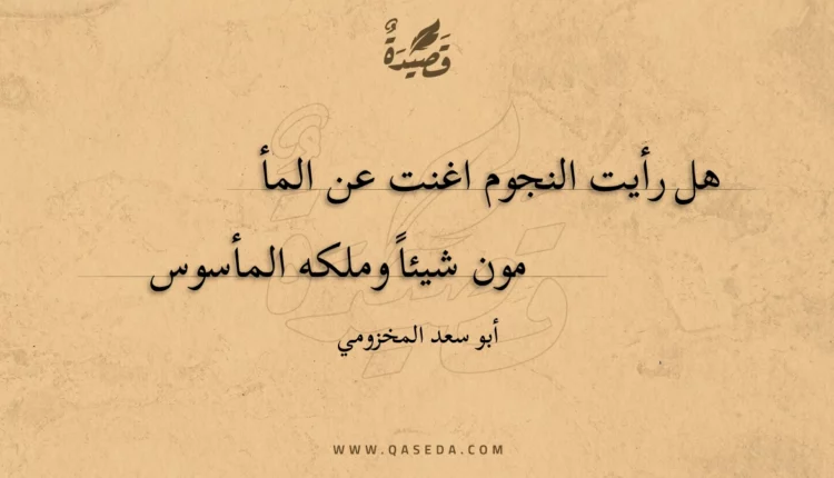قصيدة هل رأيت النجوم اغنت عن المأمون