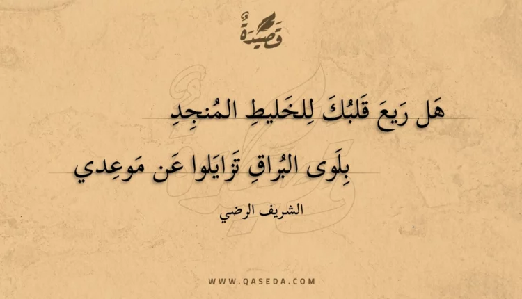 قصيدة هل ريع قلبك للخليط المنجد