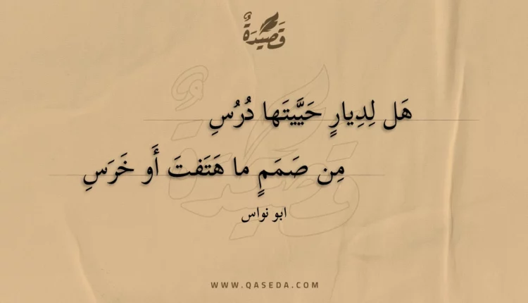 قصيدة هل لديار حييتها درس